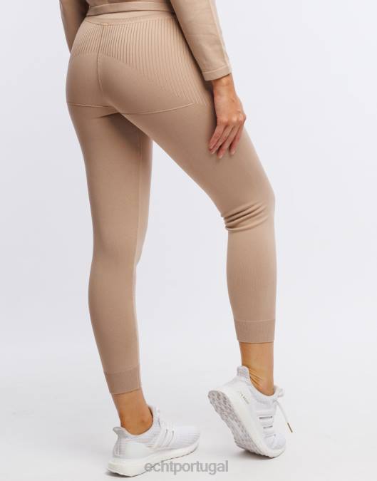 ECHT joggers de malha fase creme branco roupas mulheres P22N516