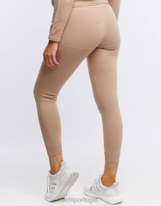 ECHT joggers de malha fase creme branco roupas mulheres P22N516