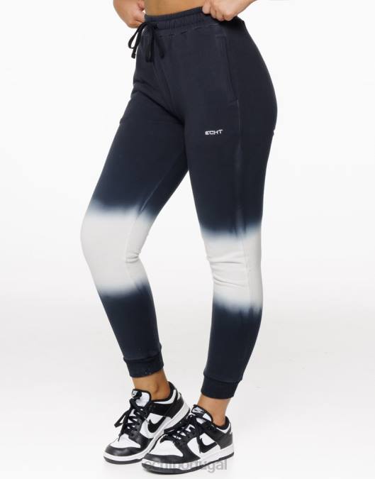 ECHT joggers tie-dye preto roupas mulheres P22N187