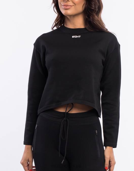 ECHT jumper de malha de fase preto roupas mulheres P22N512