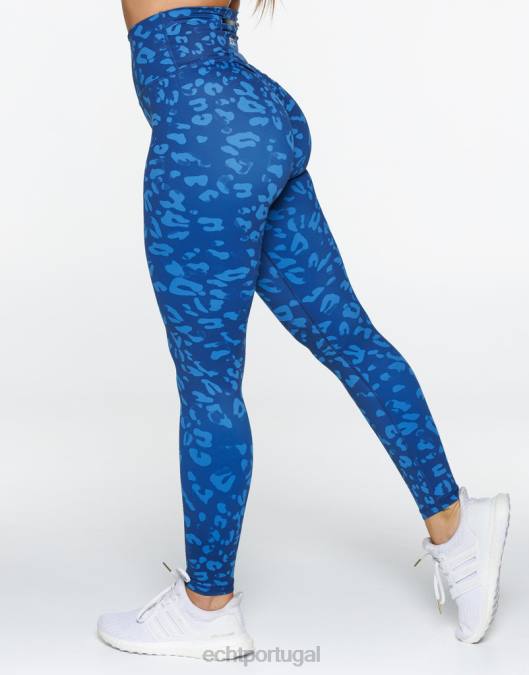 ECHT legging avant scrunch azul roupas mulheres P22N380