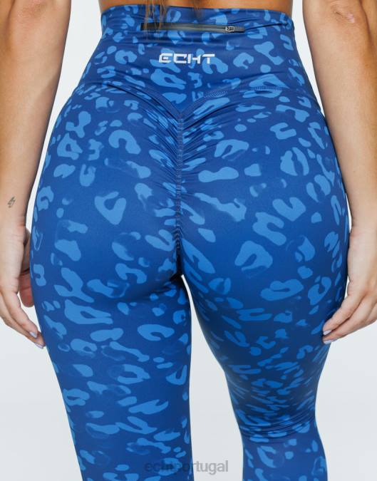 ECHT legging avant scrunch azul roupas mulheres P22N380