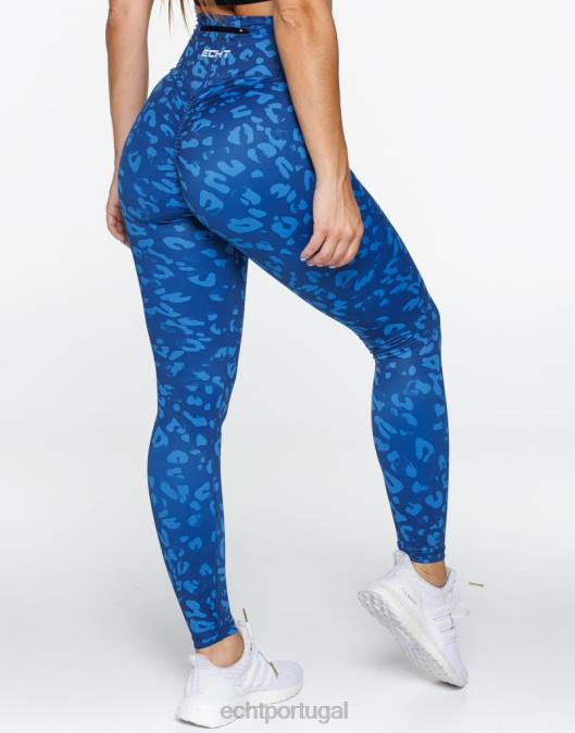 ECHT legging avant scrunch azul roupas mulheres P22N380