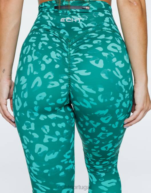 ECHT legging avant scrunch verde esmeralda roupas mulheres P22N381