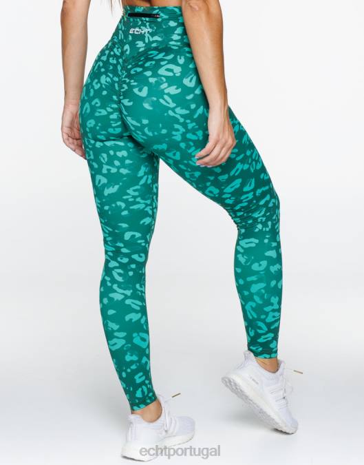 ECHT legging avant scrunch verde esmeralda roupas mulheres P22N381