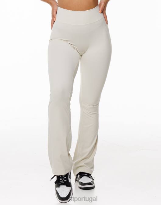 ECHT legging com bolso flare creme roupas mulheres P22N166