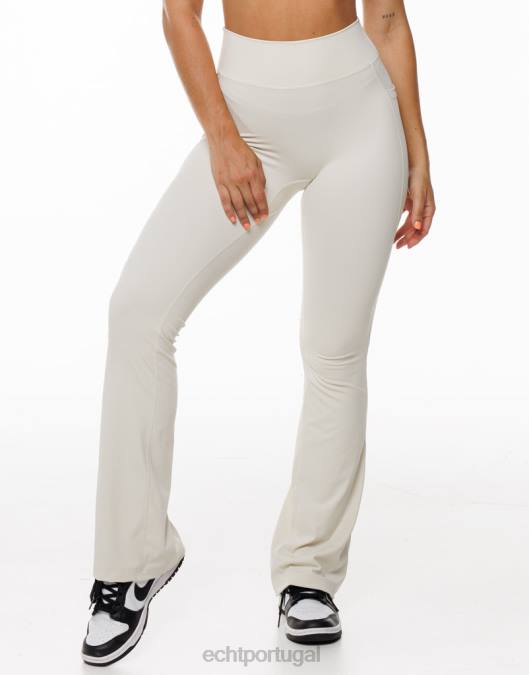 ECHT legging com bolso flare creme roupas mulheres P22N166