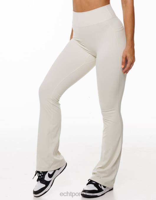 ECHT legging com bolso flare creme roupas mulheres P22N166