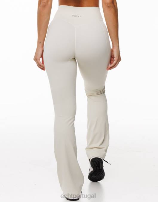 ECHT legging com bolso flare creme roupas mulheres P22N166