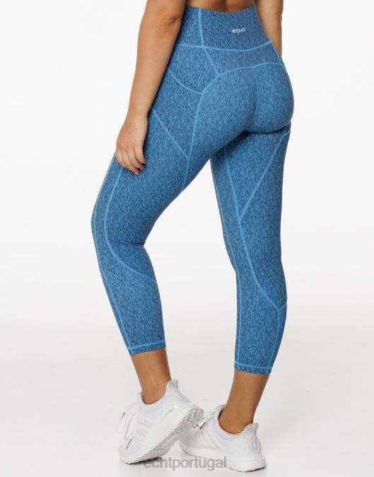 ECHT legging com elevação forçada azul roupas mulheres P22N407