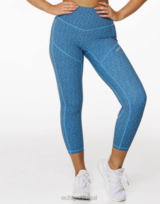 ECHT legging com elevação forçada azul roupas mulheres P22N407