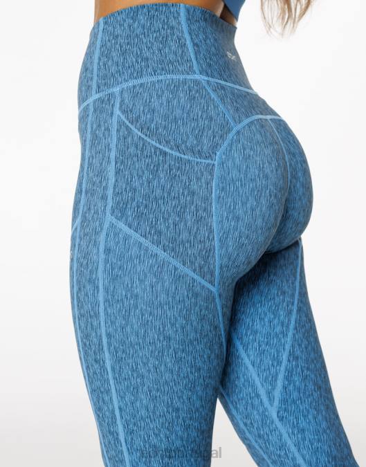 ECHT legging com elevação forçada azul roupas mulheres P22N407