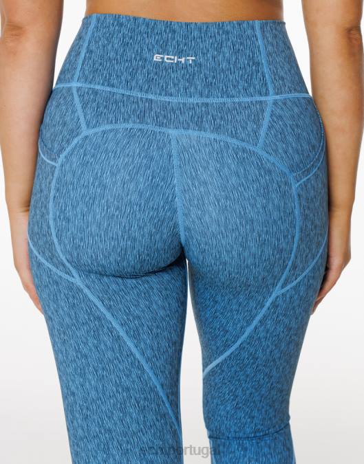 ECHT legging com elevação forçada azul roupas mulheres P22N407