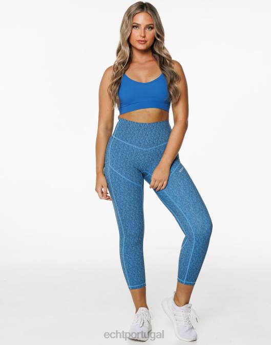 ECHT legging com elevação forçada azul roupas mulheres P22N407