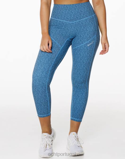 ECHT legging com elevação forçada azul roupas mulheres P22N407