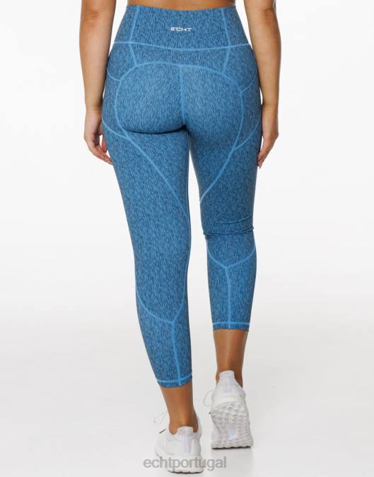 ECHT legging com elevação forçada azul roupas mulheres P22N407