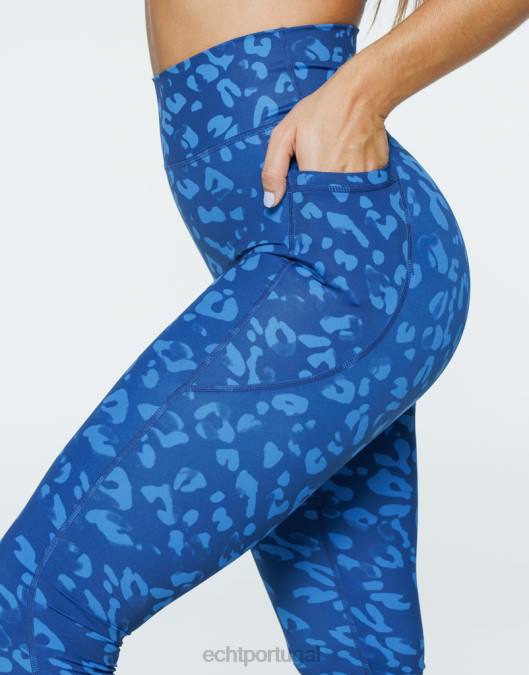 ECHT legging de bolso avant azul roupas mulheres P22N382