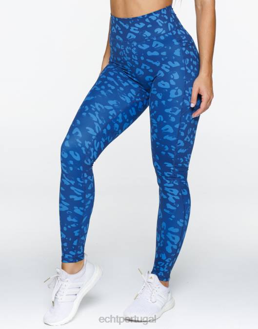 ECHT legging de bolso avant azul roupas mulheres P22N382