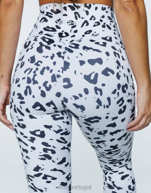 ECHT legging de bolso avant branco roupas mulheres P22N402