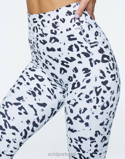 ECHT legging de bolso avant branco roupas mulheres P22N402