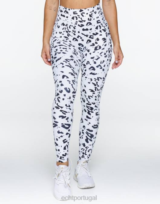 ECHT legging de bolso avant branco roupas mulheres P22N402