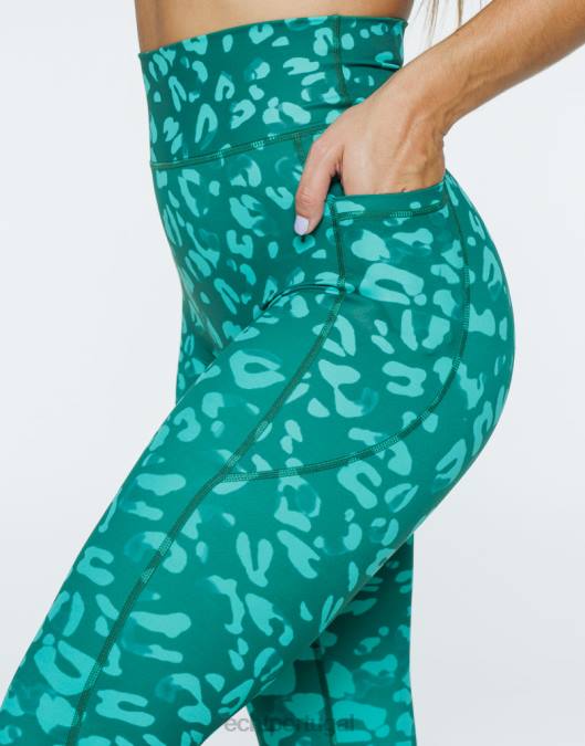 ECHT legging de bolso avant verde esmeralda roupas mulheres P22N383