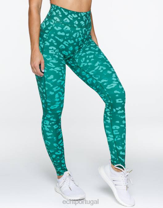 ECHT legging de bolso avant verde esmeralda roupas mulheres P22N383