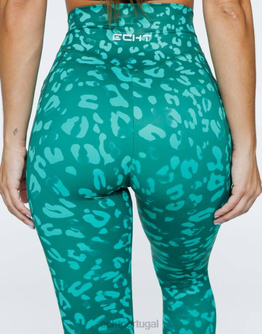 ECHT legging de bolso avant verde esmeralda roupas mulheres P22N383