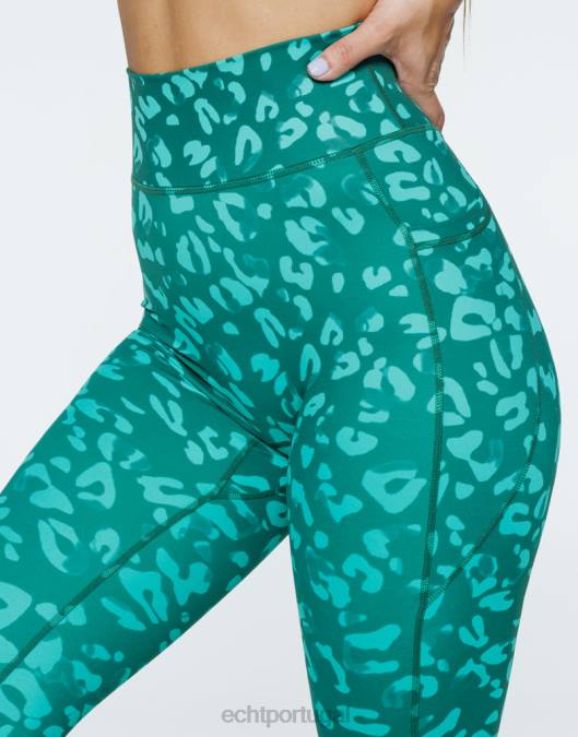 ECHT legging de bolso avant verde esmeralda roupas mulheres P22N383