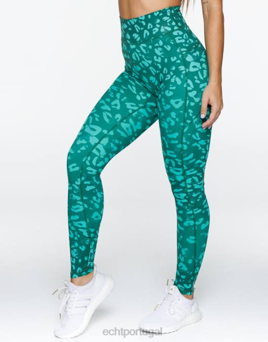 ECHT legging de bolso avant verde esmeralda roupas mulheres P22N383