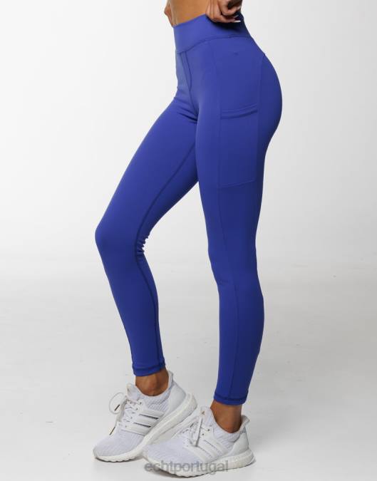 ECHT legging de bolso tempo azul profundo roupas mulheres P22N189