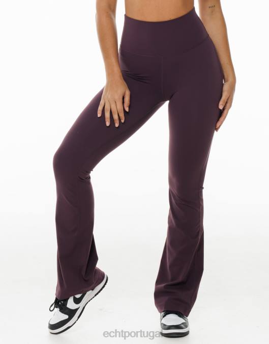 ECHT legging flare ameixa roupas mulheres P22N43