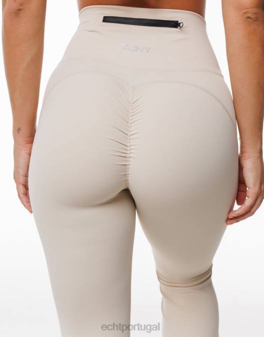 ECHT legging flare aveia roupas mulheres P22N206