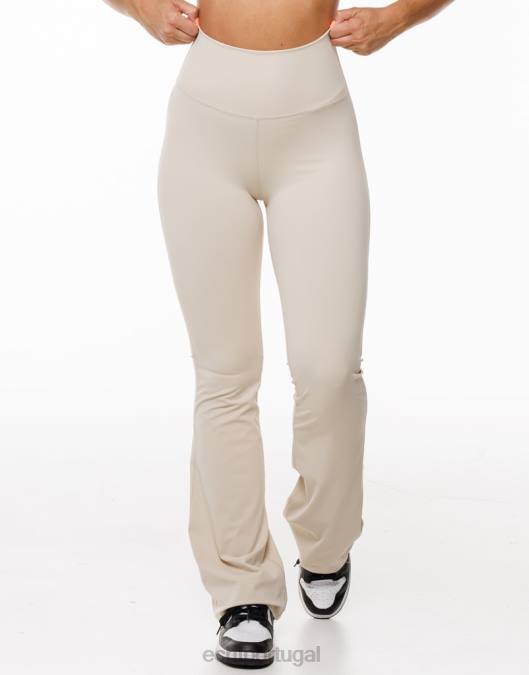 ECHT legging flare aveia roupas mulheres P22N206