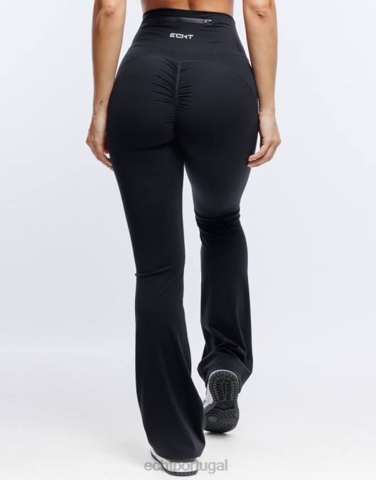 ECHT legging flare preto roupas mulheres P22N40