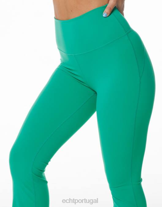 ECHT legging flare verde esmeralda roupas mulheres P22N413