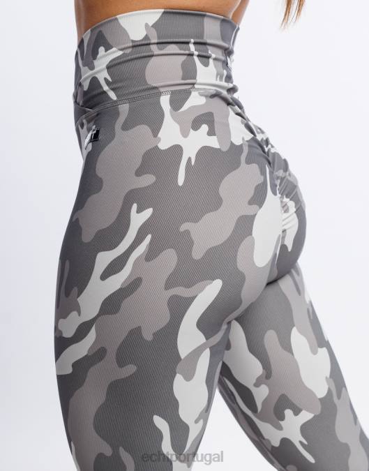 ECHT legging hiper camuflada cinza furtivo roupas mulheres P22N209