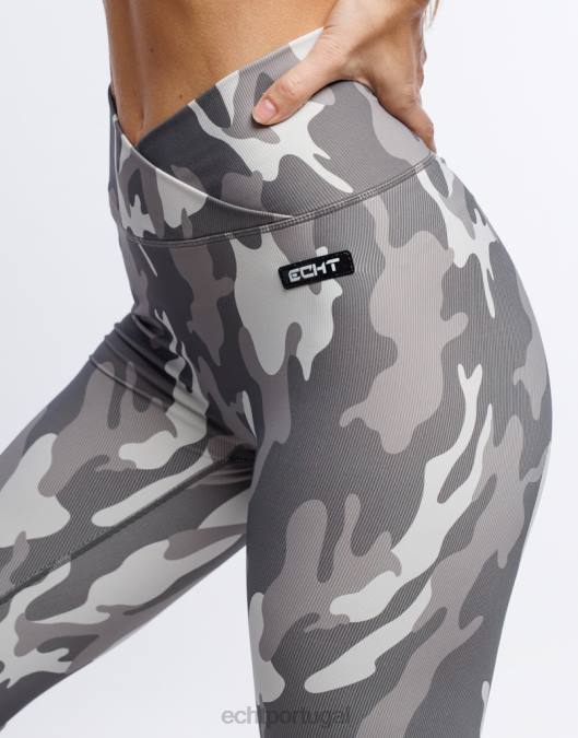 ECHT legging hiper camuflada cinza furtivo roupas mulheres P22N209