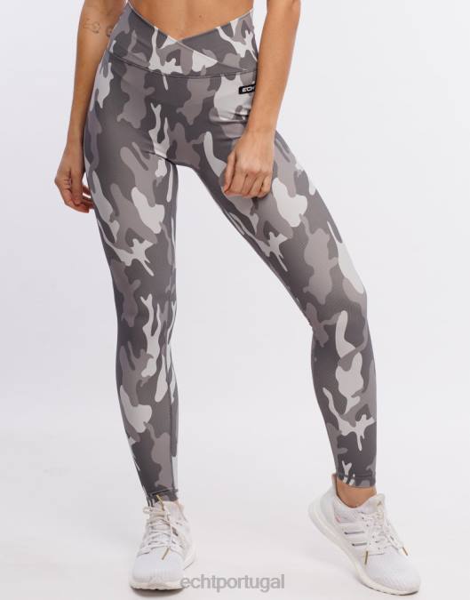 ECHT legging hiper camuflada cinza furtivo roupas mulheres P22N209