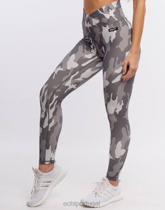 ECHT legging hiper camuflada cinza furtivo roupas mulheres P22N209