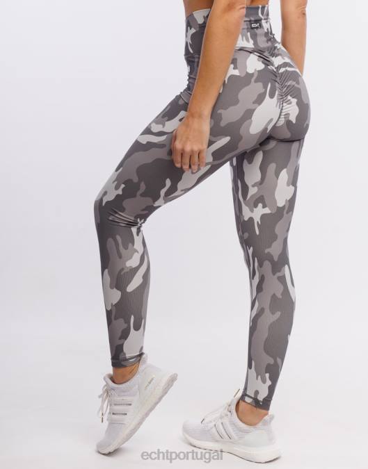 ECHT legging hiper camuflada cinza furtivo roupas mulheres P22N209