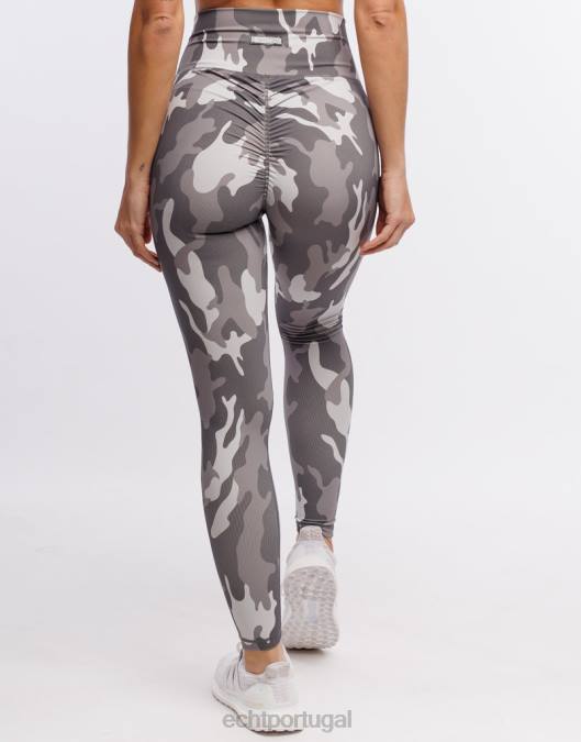 ECHT legging hiper camuflada cinza furtivo roupas mulheres P22N209