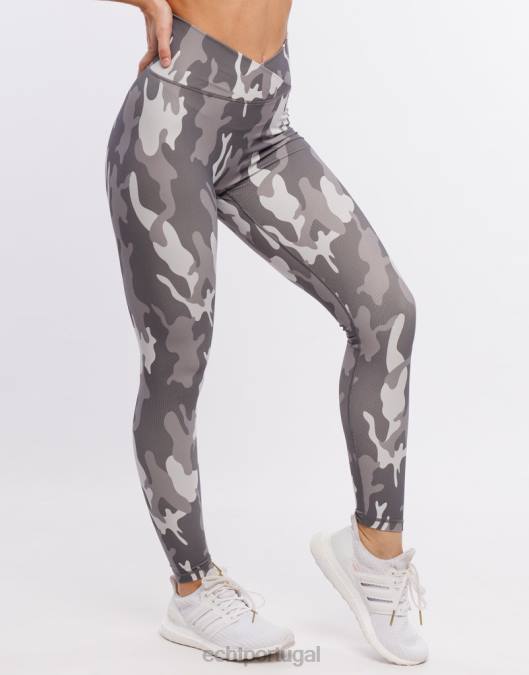 ECHT legging hiper camuflada cinza furtivo roupas mulheres P22N209