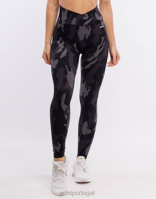 ECHT legging hiper camuflada preto roupas mulheres P22N207