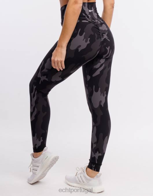 ECHT legging hiper camuflada preto roupas mulheres P22N207