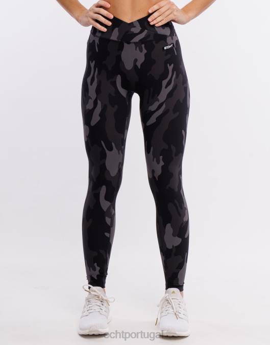 ECHT legging hiper camuflada preto roupas mulheres P22N207