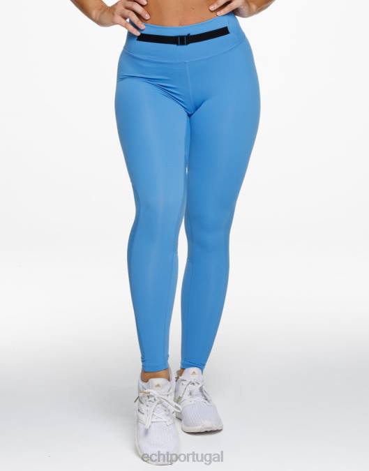 ECHT leggings cruzadas azul roupas mulheres P22N252