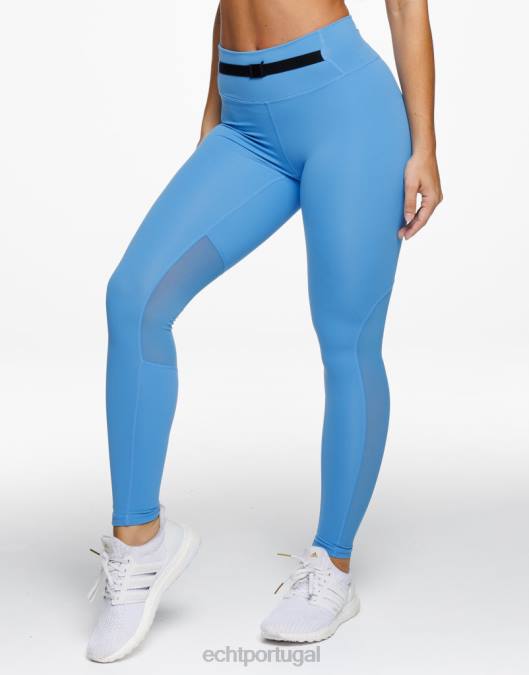 ECHT leggings cruzadas azul roupas mulheres P22N252