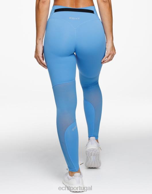 ECHT leggings cruzadas azul roupas mulheres P22N252