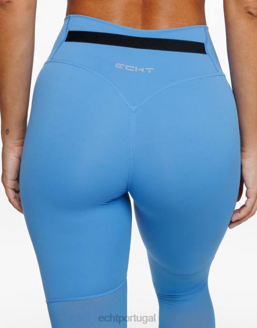 ECHT leggings cruzadas azul roupas mulheres P22N252